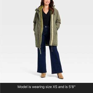 Women's Parka Coat- Universal Threads, Olive Green, Large
